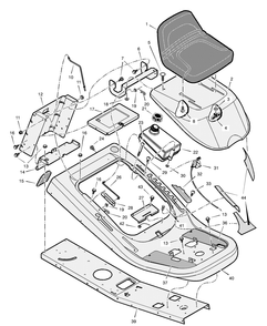 Chassis And Hood Diagram and Parts List for 309001X18A  Briggs and Stratton Lawn Tractor